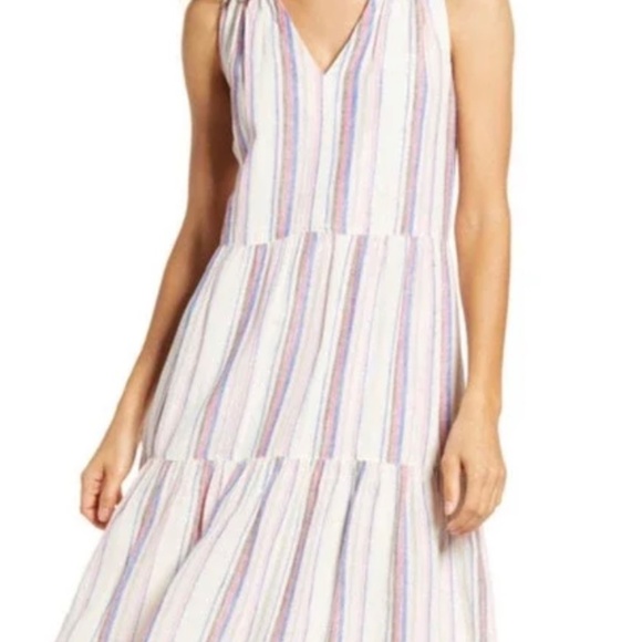 Tommy Bahama Dresses & Skirts - Tommy Bahama String Of Silver Linen-Blend Short Sundress, Coconut, Large
